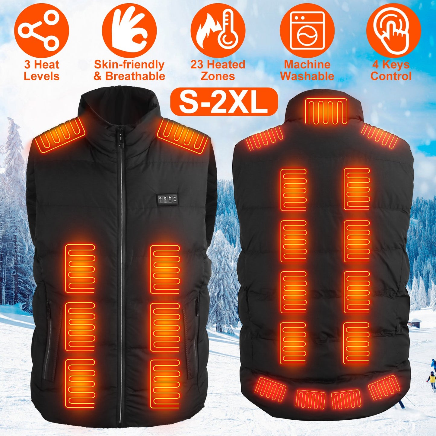 Temvex™ Heated Vest – Instant Warmth, All-Day Comfort 🔥 | USB Rechargeable, Wind-Resistant, Perfect for Winter