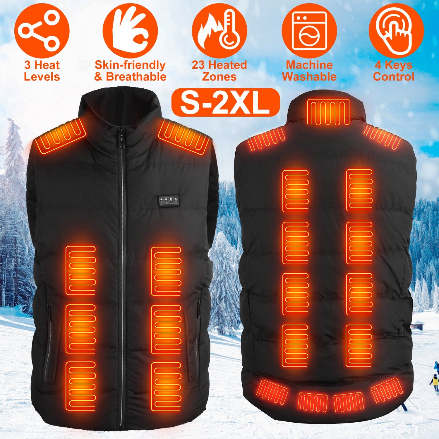 Temvex™ Heated Vest – Instant Warmth, All-Day Comfort 🔥 | USB Rechargeable, Wind-Resistant, Perfect for Winter